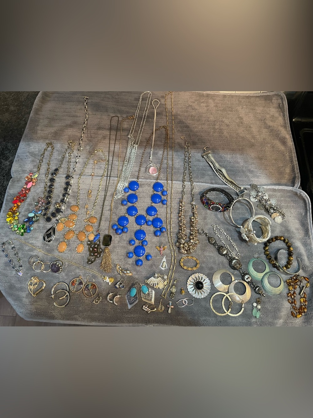 Jewelry Bundle Statement Necklaces Earrings Rings Bracelets Brooches Lot